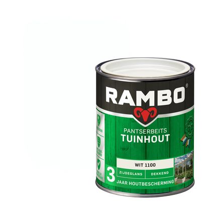 Rambo pantserbeits tuinhout dekkend zijdeglans 1100 wit 0,75L