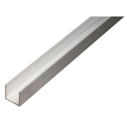 Profilé Alberts BA en forme de U en aluminium naturel 20x10x1,5mm 1m