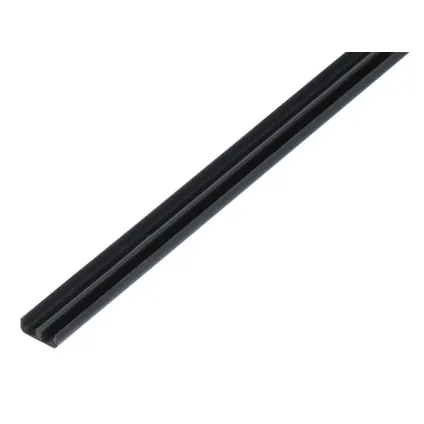 Profilé de rail inférieur Alberts plastique noir 6,5x5x18mm 2m