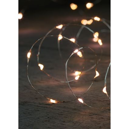 Anna Collection verlichting draad zilver - 20 leds - warm wit - 100 cm