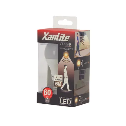Xanlite ledlamp A60 E27 warm wit 11W met sensor 3