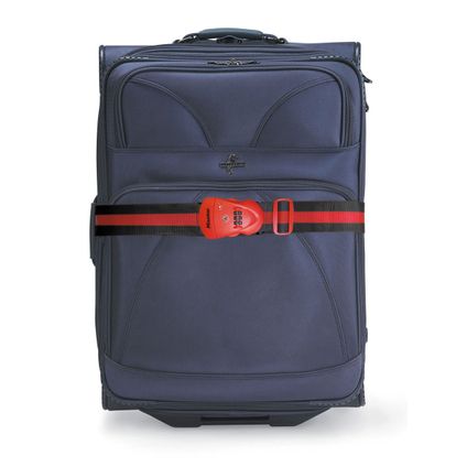 Master Lock bagageriem 2m rood-grijs