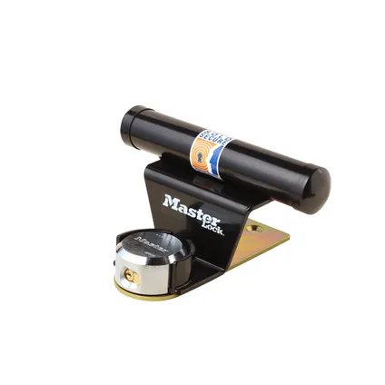 Master Lock kit antivol pour porte de garage : cadenas à anse cachée de 71 mm + barre de fixation, kit de montage inclus