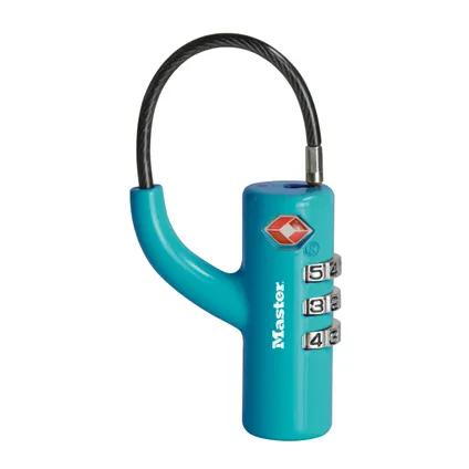 Cadenas à combinaison programmable Master Lock zinc 18mm et anse flexible bleu