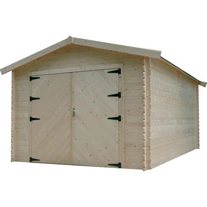 Solid garage traditional hout 18,19m² 358x508cm