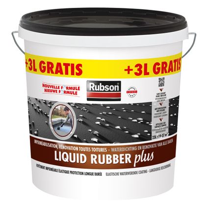 Rubson coating Liquid Rubber Plus zwart 20+3L