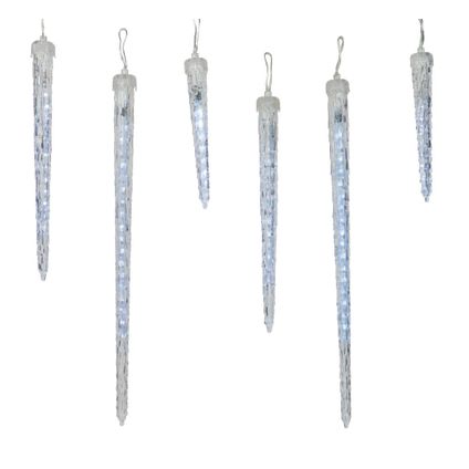 LED icicle display buiten 250cm-76L transparent/koel wit - Lumineo