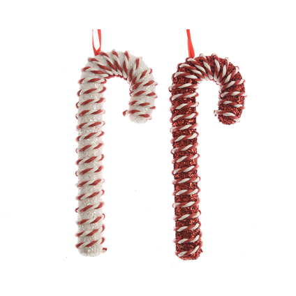 Decoris kersthanger zuurstok rood-wit 20,5cm diversen