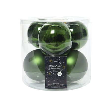 Kerstballen glas groen Ø8cm