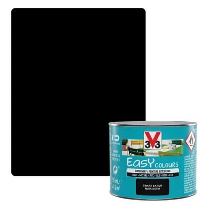 Peinture extérieure V33 Easy Colours noir satiné 125ml
