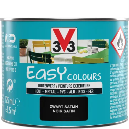 Peinture extérieure V33 Easy Colours noir satiné 125ml 5