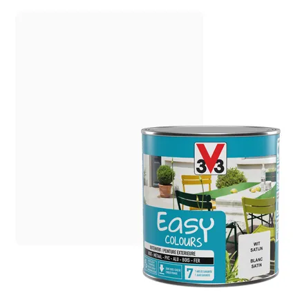 Peinture multi-supports V33 Easy Colours blanc satiné 500ml