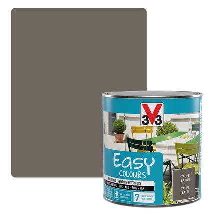 Peinture extérieure V33 Easy Colours taupe satiné 500ml