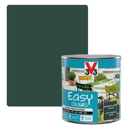 Peinture extérieure V33 Easy Colours vert basque satiné 500ml