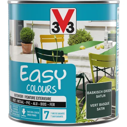 Peinture extérieure V33 Easy Colours vert basque satiné 500ml 4