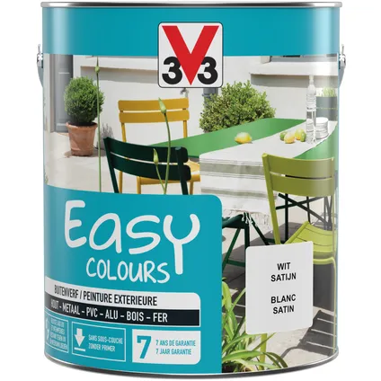 Peinture extérieure V33 Easy Colours blanc satiné 2,5 L 5