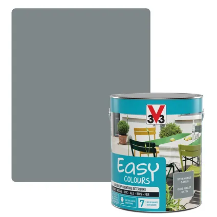 Peinture extérieure V33 Easy Colours gris galet satiné 2,5L