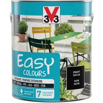 Peinture extérieure V33 Easy Colours noir satiné 2,5L 5
