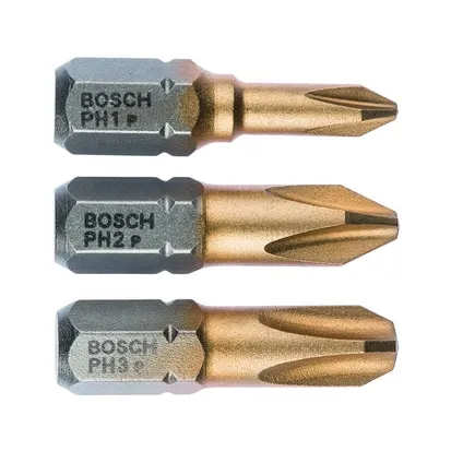 Bosch Philips-bit Max-Grip PH1, PH2, PH3 x 25mm (3 pcs.)