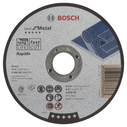 Bosch slijpschijf Metaal 125x1mm recht