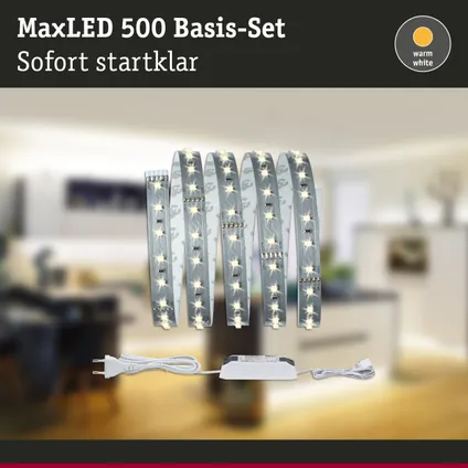 Ruban LED Paulmann MaxLED 500 1,5m kit de base blanc chaud 10W 13