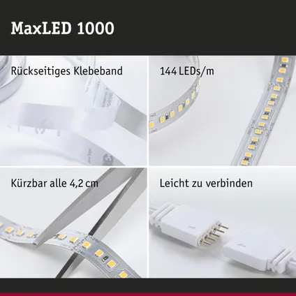 Ruban LED extension Paulmann MaxLED 1000 1m lumière du jour 11,5W 8