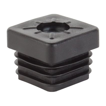Bouchon fileté pour la fermeture des extrémités des tubes carrés Matériau: Plastique, couleur : noir 4 Pièces, Largeur: 20 mm, Filetage: M8