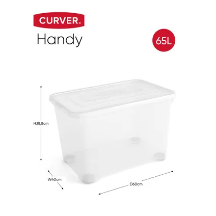 Curver opbergbox Handy transparant 65L 2