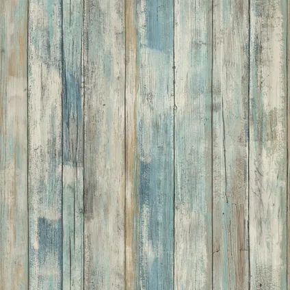 RoomMates zelfklevend behang Distressed Wood Blue