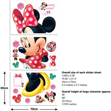 Muursticker Minnie Mouse Walltastic 120cm 14