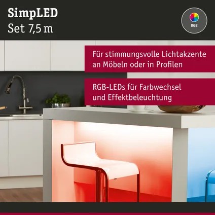 Paulmann ledstrip SimpLED 7,5m RGB 26W 14