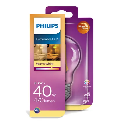 Philips LED-lamp Classic WarmGlow A60 6,7W E27 2