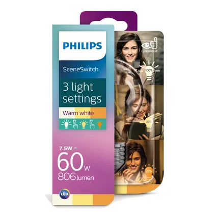 Philips LED-lamp SceneSwitch bulb 7,5W E27 6