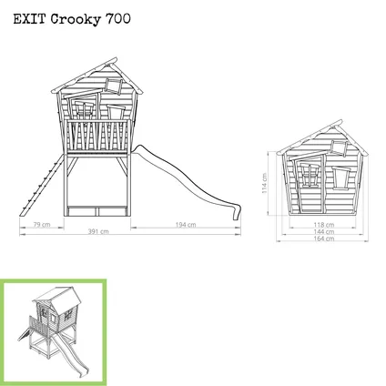 EXIT Crooky 700 houten speelhuis grijs-beige 5