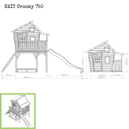 EXIT Crooky 750 houten speelhuis grijs-beige 5
