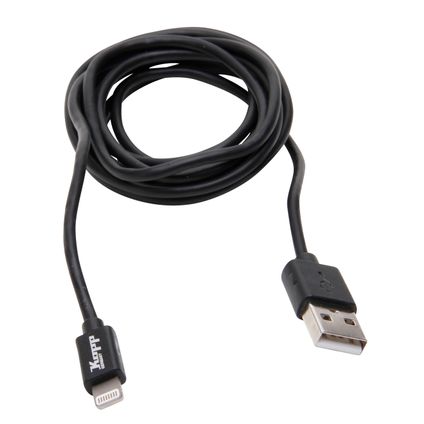 Kopp USB lightning kabel 2m zwart