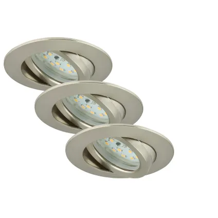 Spot LED encastrable orientable Briloner Attach Dim nickel 3x5,5W