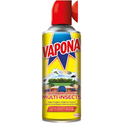 Spray répulsif insectes extérieur Vapona 'Multi-insects' 400 ml