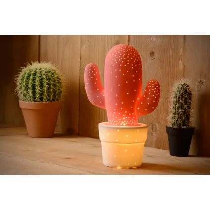 Lucide tafellamp Cactus roze ⌀20cm E14 40W 2