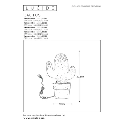 Lucide tafellamp Cactus roze ⌀20cm E14 40W 3