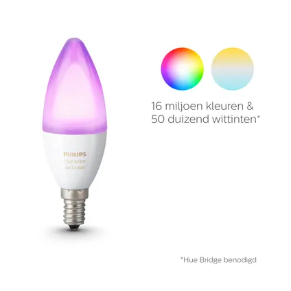 Philips Hue lamp kaars White and Color Ambiance E14 9