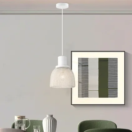 Home Sweet Home Mesh de lampe suspendue - blanc - 29x29x154cm 4