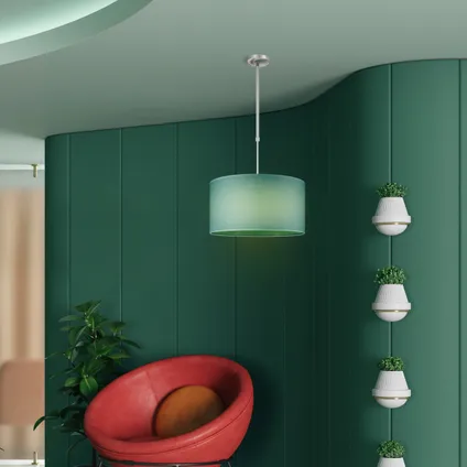 Home Sweet Home Turquoise en toile à lampe à lampe - B: 45xd: 45xh: 23cm 3