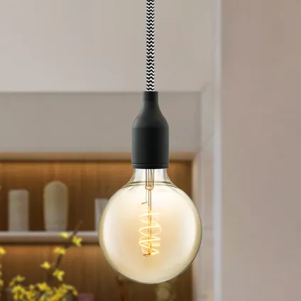 Câble pour luminaire textile Home Sweet Home noir/blanc 3m 4