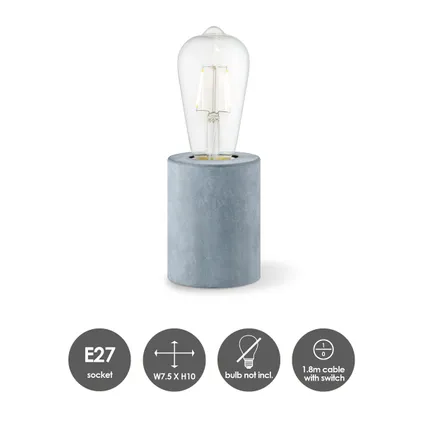 Lampe à poser Home Sweet Home Dry béton ⌀7,5cm E27 3