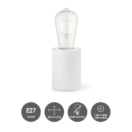 Home Sweet Home tafellamp Dry wit ⌀7,5cm E27 2