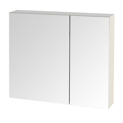 Tiger spiegelkast S-line 80cm met 2 enkelzijdige spiegeldeuren hoogglans wit