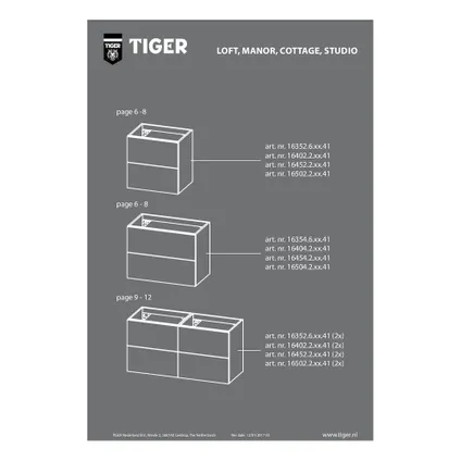 Tiger wastafelonderkast Loft 60cm mat middengrijs
 7