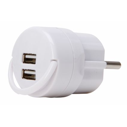 Adaptateur Kopp 2 ports USB 2,1A blanc