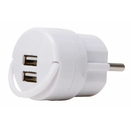 Kopp stekker adapter USB wit